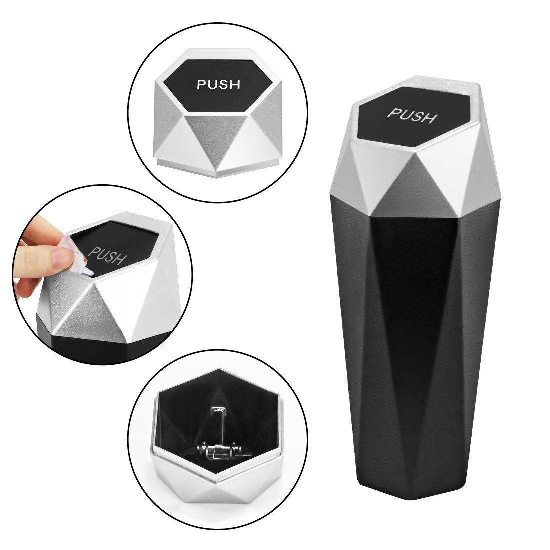 Custom Logo Portable Vehicle Auto Car Trash Bin with Lid - JY275 Model by Ma<i></i>'anshan Jiuyan Trad